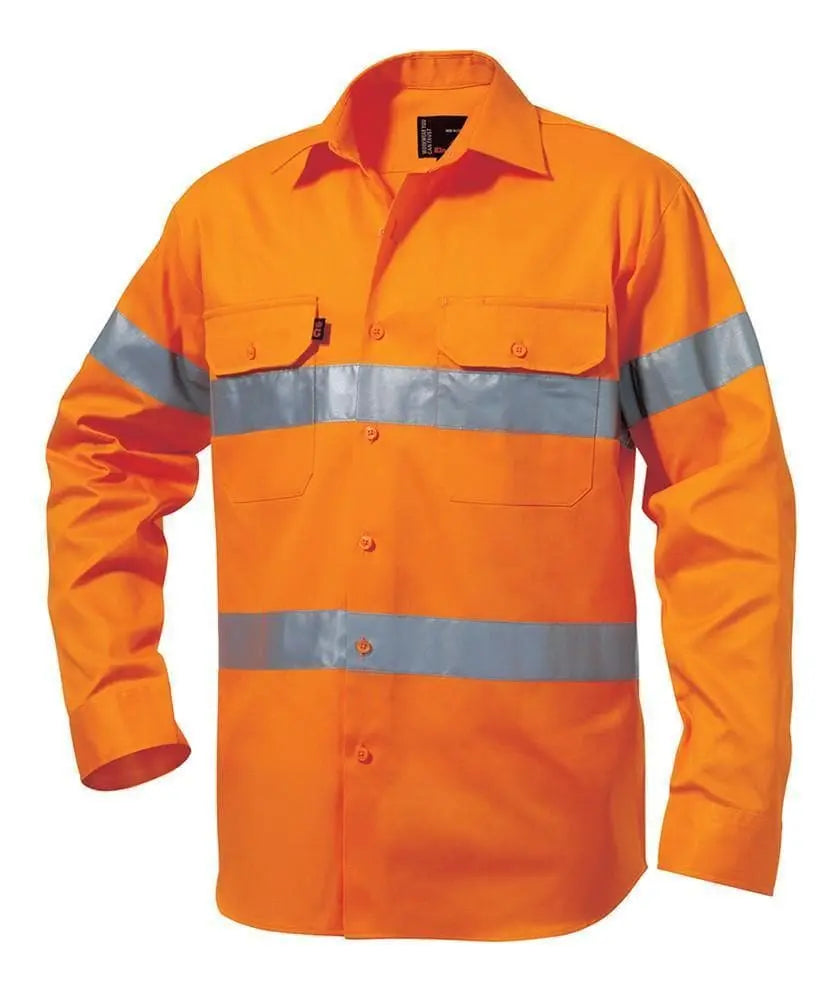 KingGee Work Wear KingGee Hi-Vis Reflective Drill Shirt L/S K54250